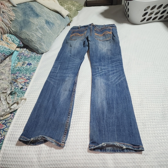 COWGIRL TUFF EUC WOMENS SZ 27 X 33 S109 DENIM BLUE JEANS PANTS - Picture 8 of 10